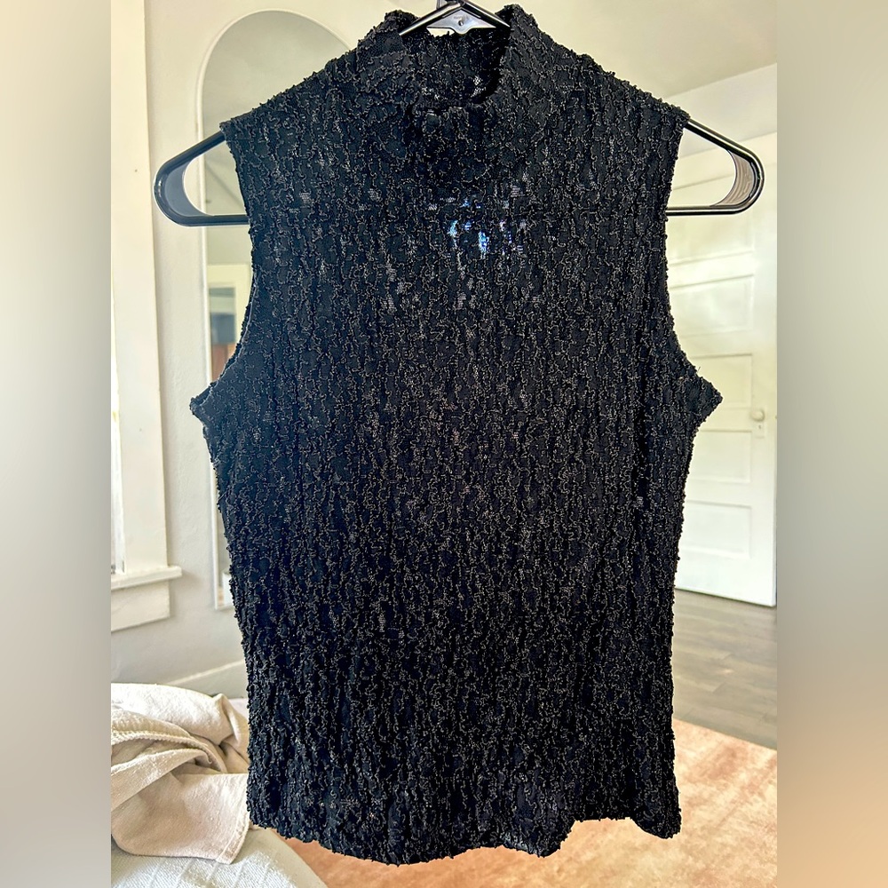 Vintage Sheer Black Top